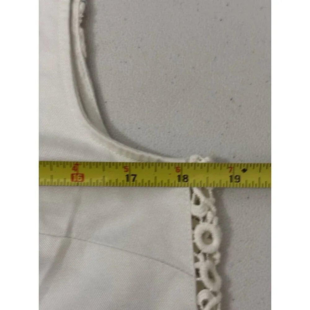 Anthropologie HD in Paris Blouse Embroidered Eyelet Sides Back Zipper Size US8